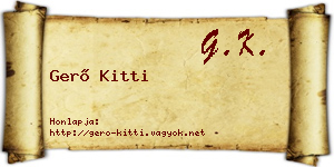 Gerő Kitti névjegykártya