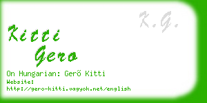 kitti gero business card